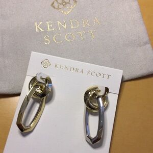Kendra Scott Mikki Goldtone Huggie Earrings w Convertible Danielle Metal Links